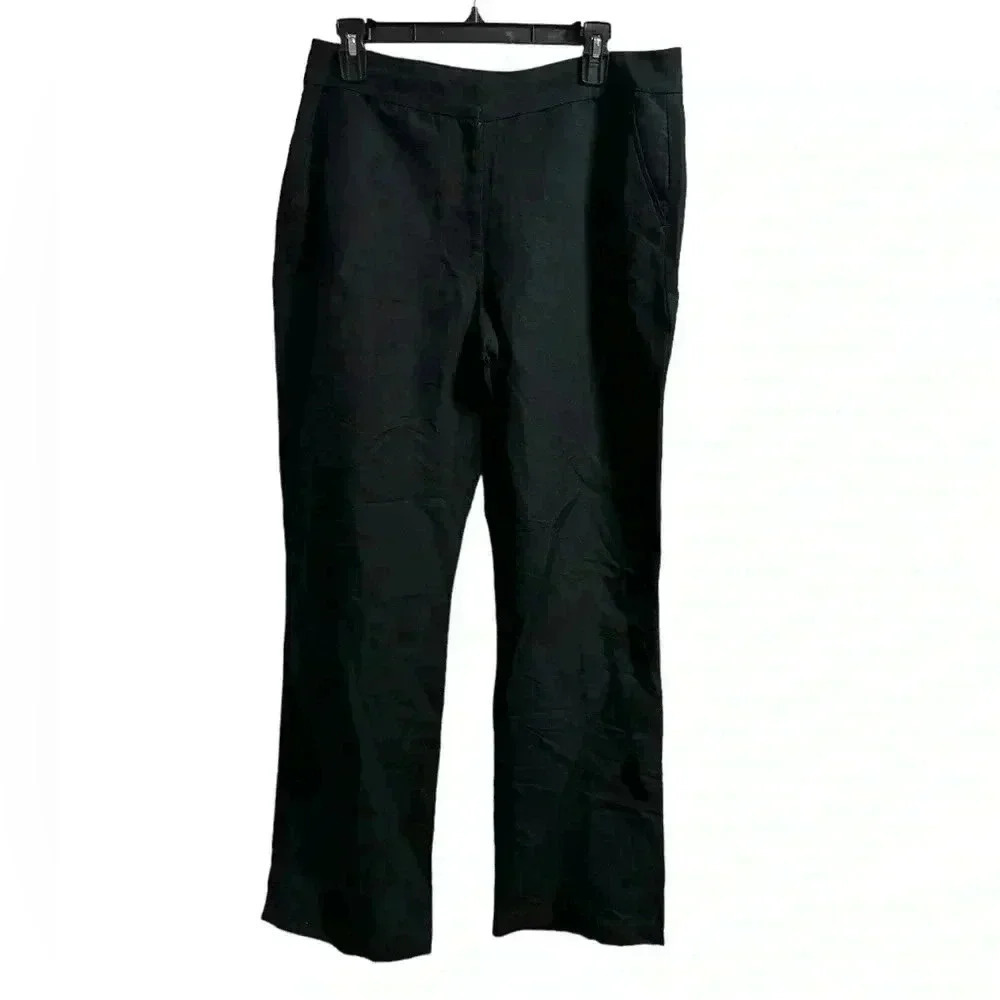 Talbots Heritage Black Linen Blend Pants Size 10